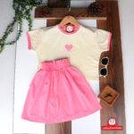 کراپ و دامن دخترانه طرح قلب